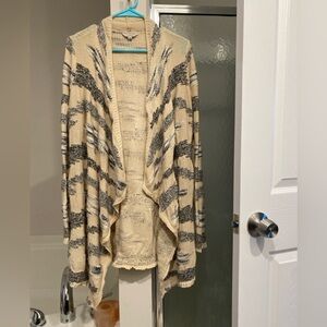 Lucky Brand Beige and Gray Cardigan